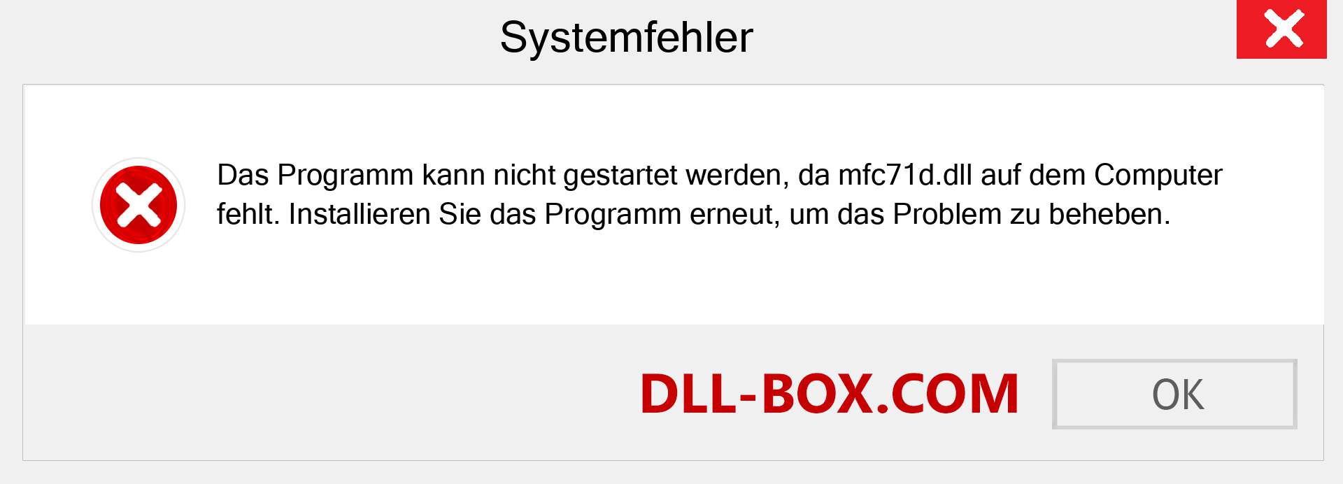 mfc71d.dll-Datei fehlt?. Download für Windows 7, 8, 10 - Fix mfc71d dll Missing Error unter Windows, Fotos, Bildern